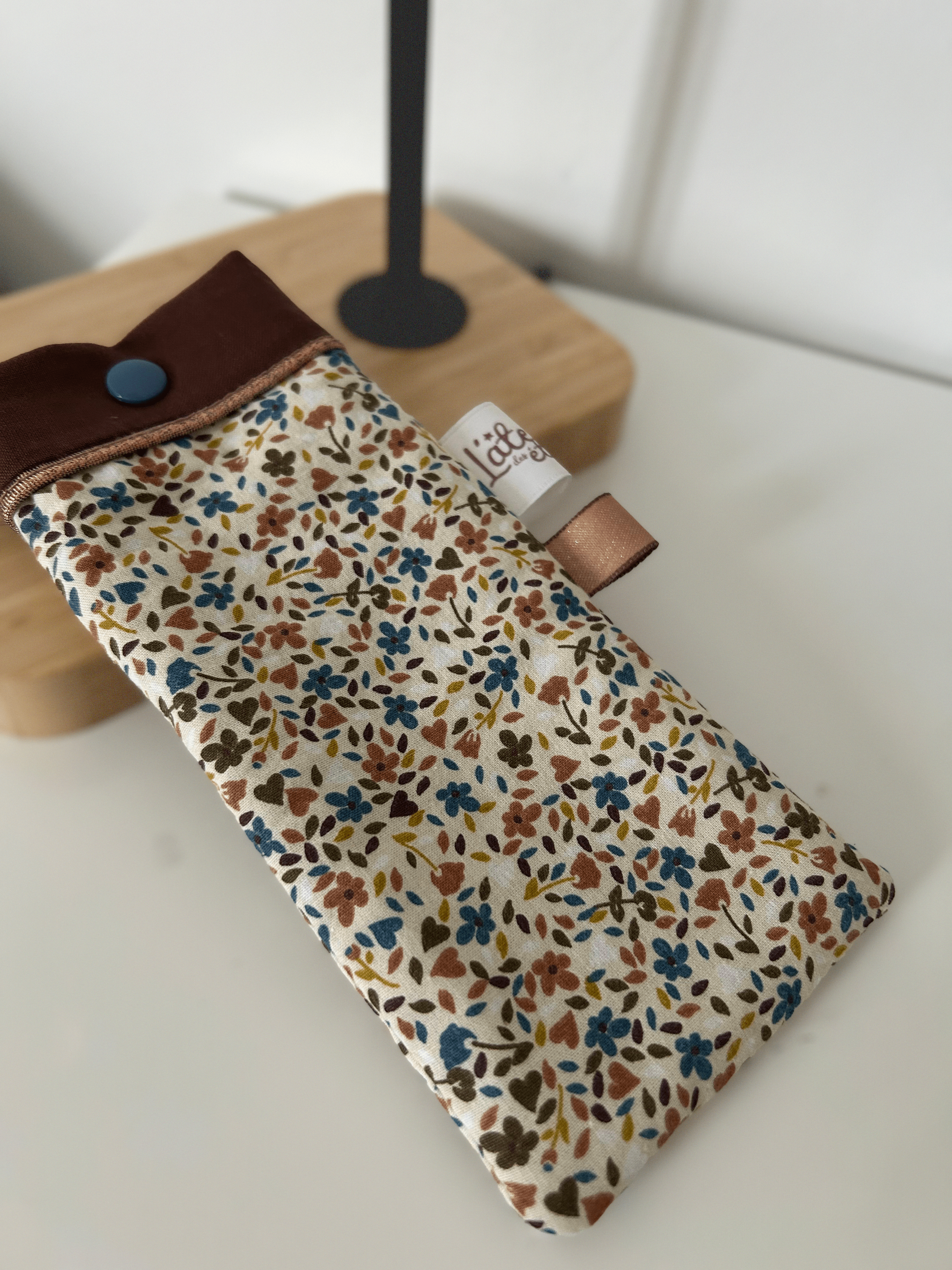 Pochette à lunettes fleurie et automnale