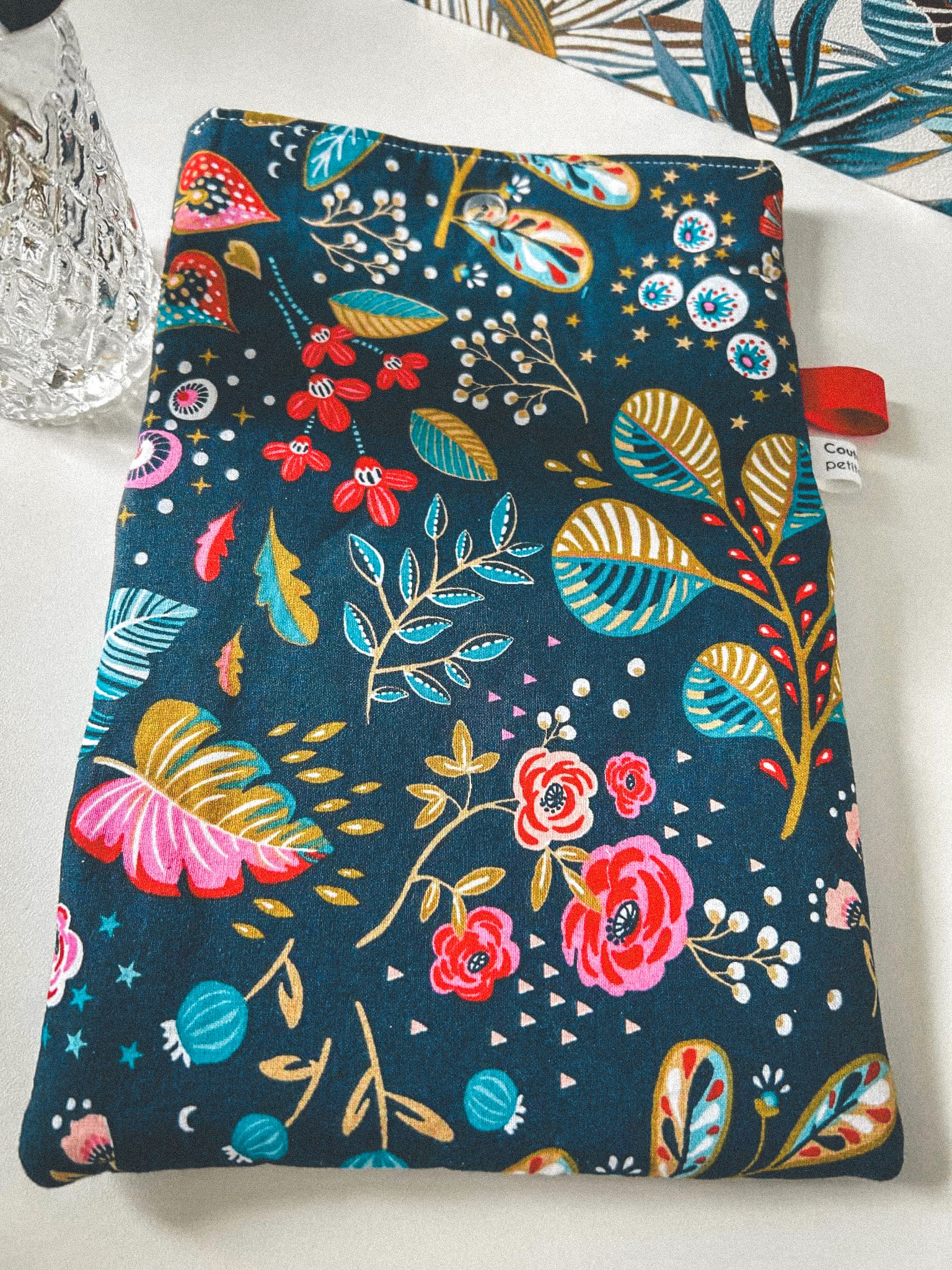 Pochette à livre A5 – bleu matelassé