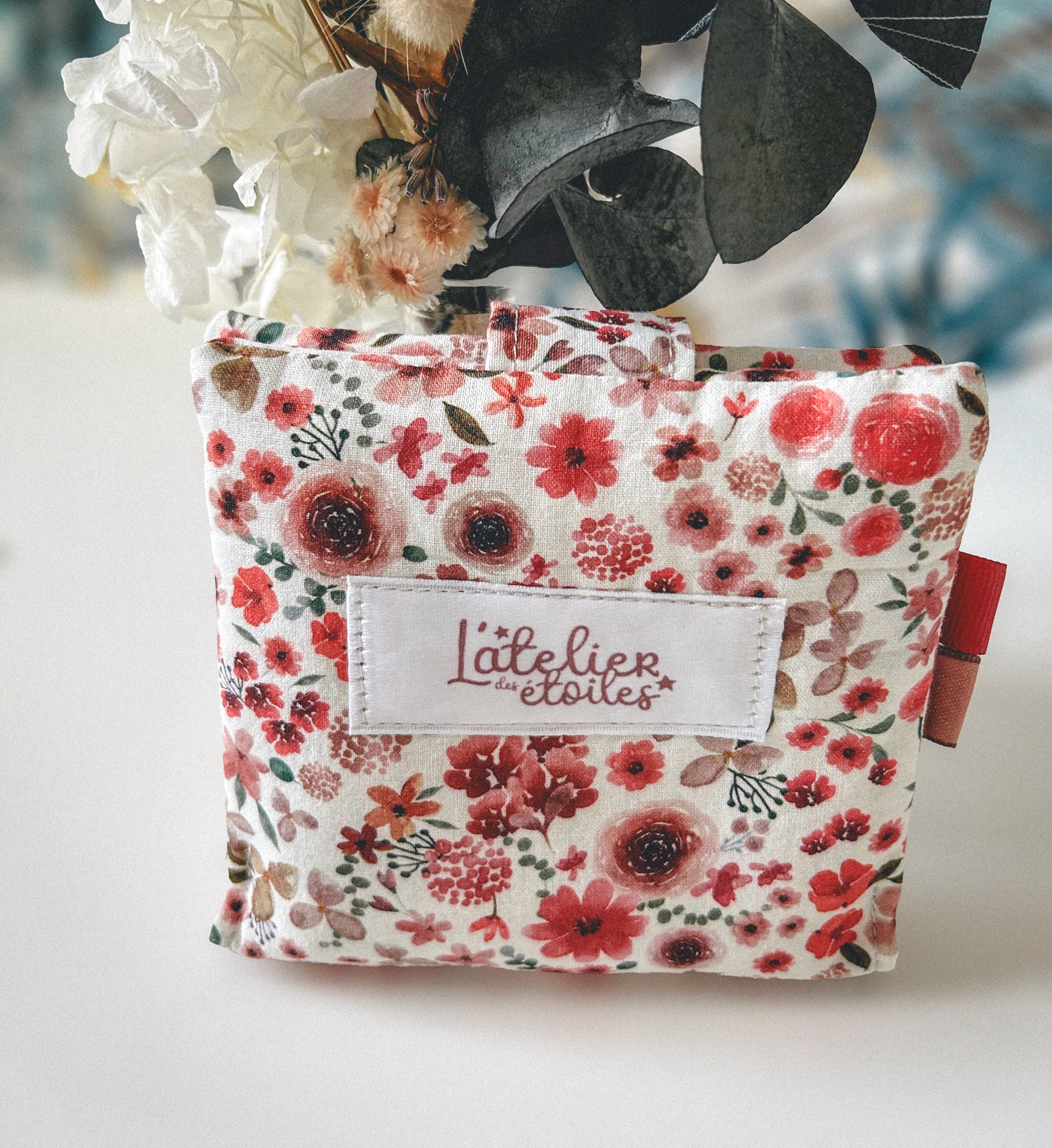 Pochette à lingettes motif fleuri