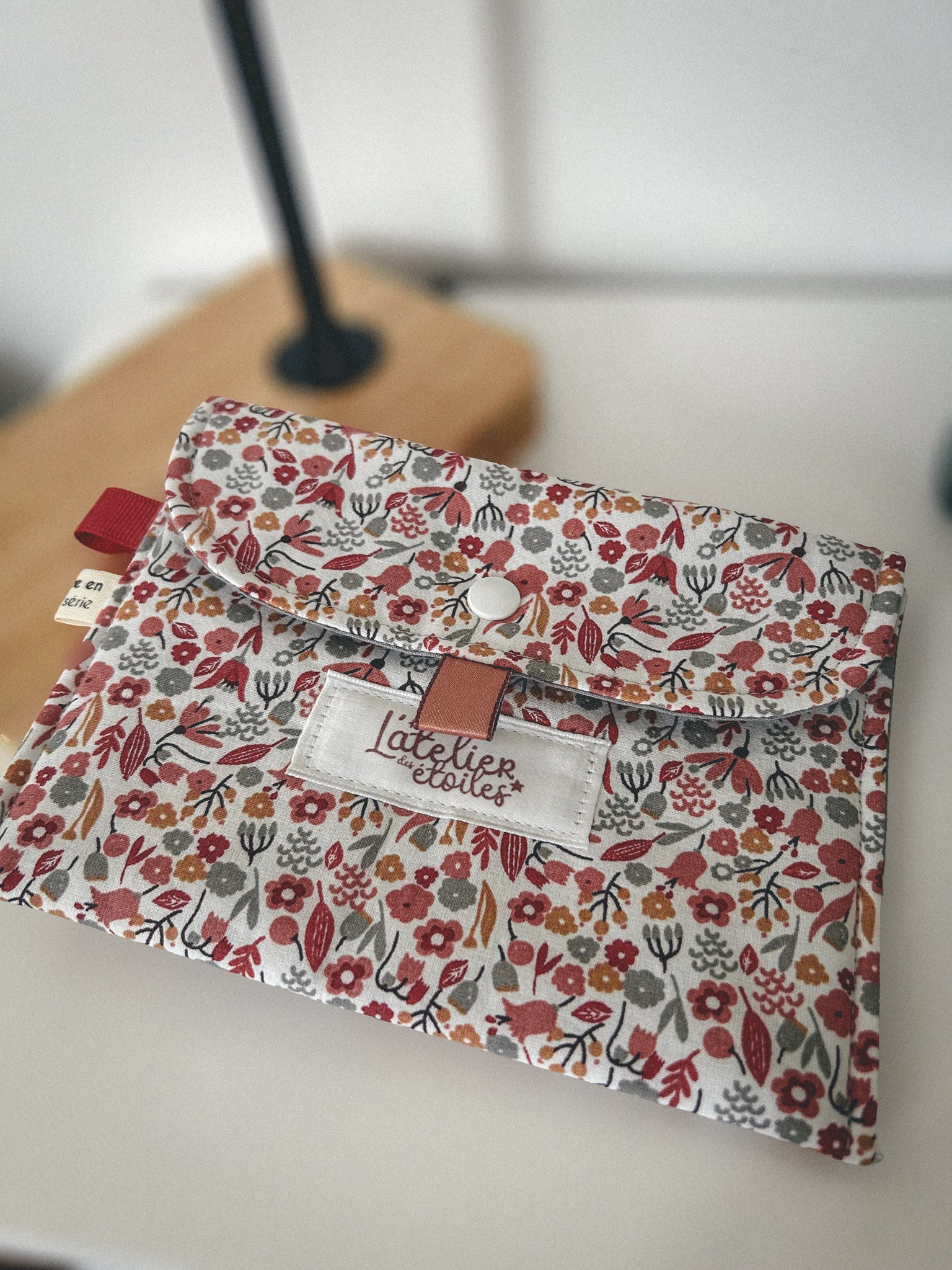 Pochette à maquillage fleurs automnales