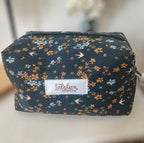 Trousse de toilette motif oiseaux et trèfles