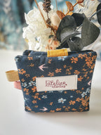 Pochette à lingettes lavables motif fleurs jaunes
