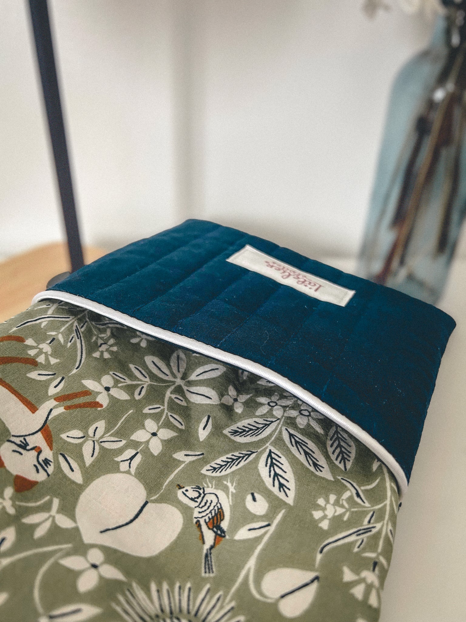 Pochette à livre de poche renard vert & bleu