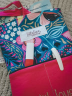 Pochette à livre A5 – Rose et bleu fleurie