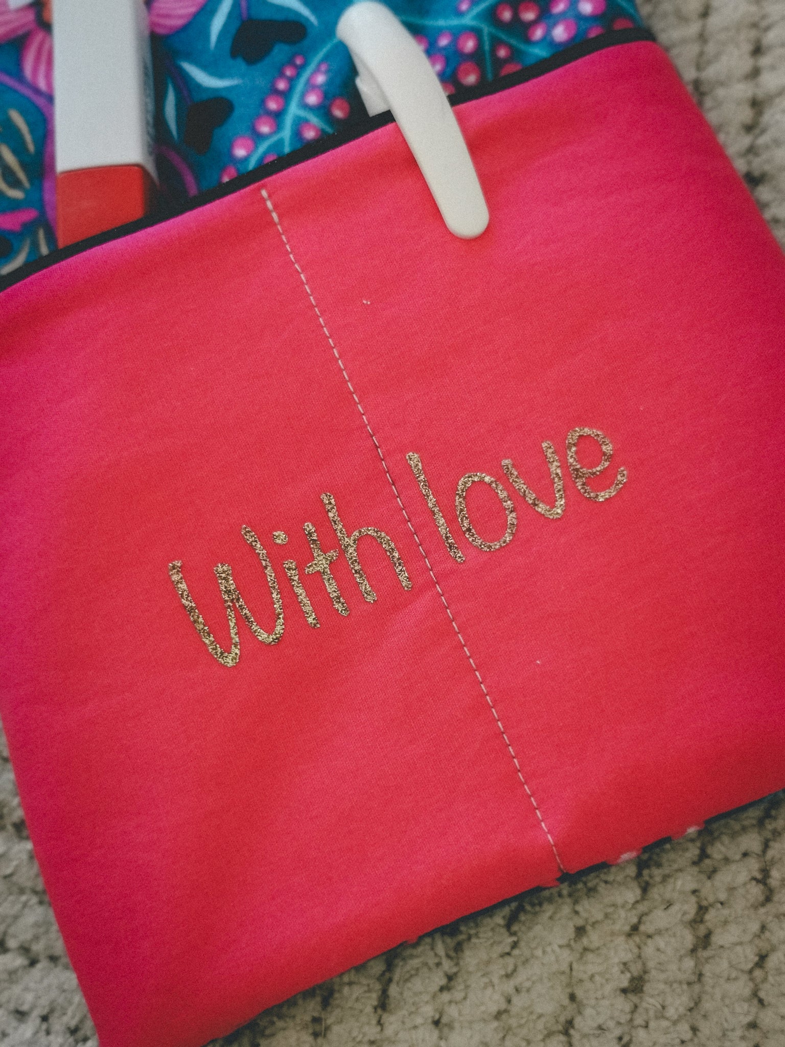 Pochette à livre A5 – Rose et bleu fleurie