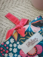 Pochette à livre A5 – Rose et bleu fleurie