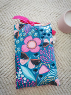 Pochette à livre A5 – Rose et bleu fleurie