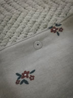 Pochette à livre A5 – Beige fleuri et bleu canard