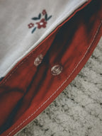 Pochette à livre A5 – Beige fleuri et bleu canard