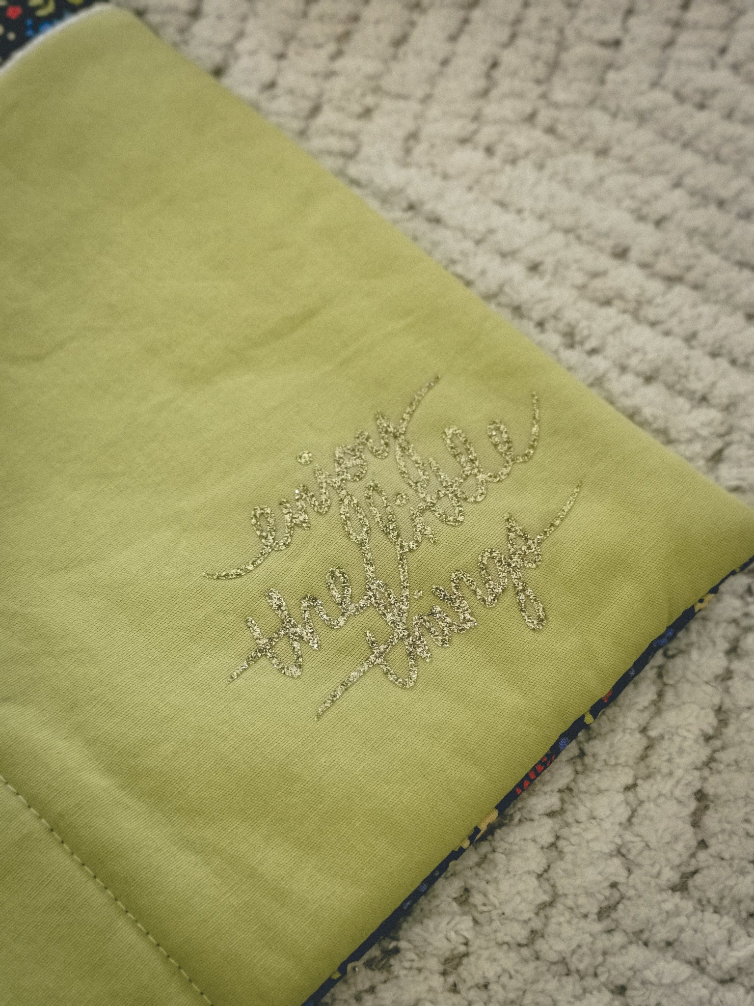 Pochette à livre A5 – Vert et fleuri