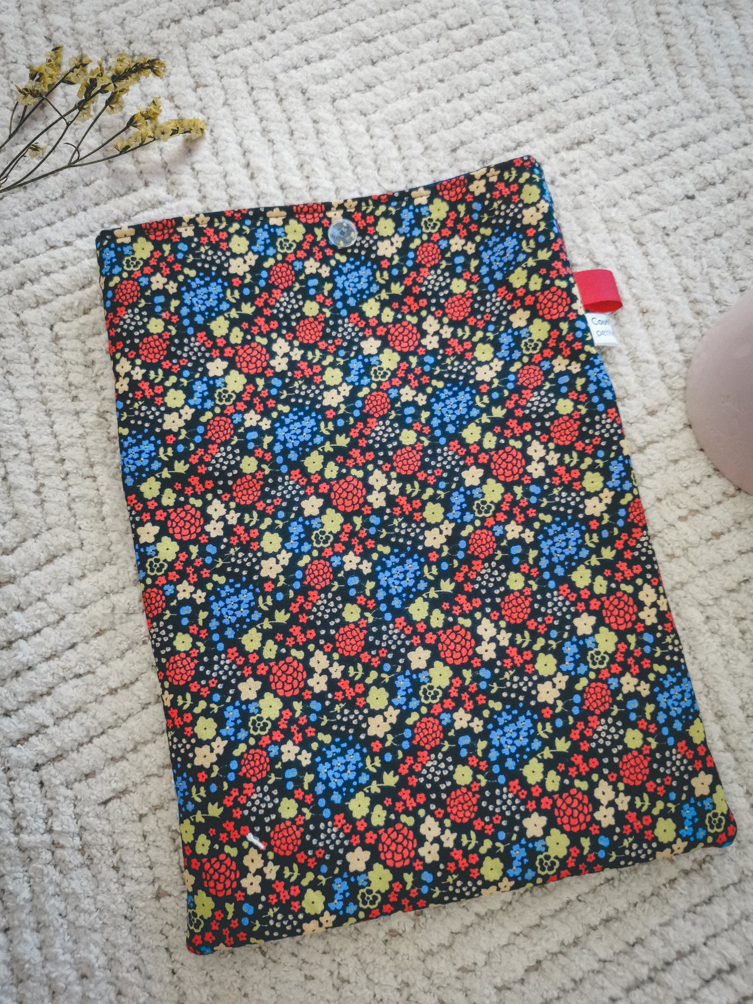 Pochette à livre A5 – Vert et fleuri