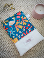 Pochette à livre A5 – fleurs & simili cuir blanc