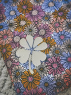 Pochette à livre A5 matelassée – Fleurie rose & bleu