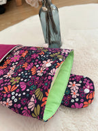 pochette à livre fleurie fushia L'atelier des étoiles