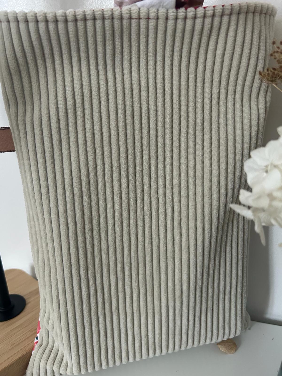 Pochette à livre en velours beige L'atelier des étoiles